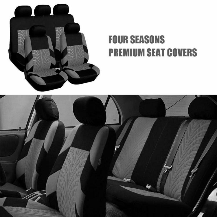 Car Supplies |   Car Seat Cover Set Tire Track Style Universal Auto Styling Seat Protector Car Supplies Black/Red