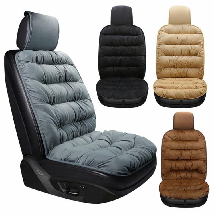 Car Supplies |   Car Seat Cover Soft Chair Seat Breathable Pad Thick Velvet Universal Accessories Car Supplies Black/Beige/Coffee/Grey