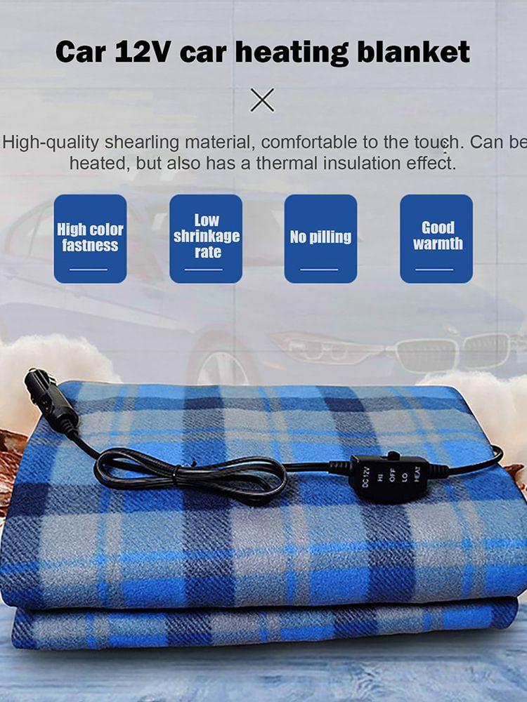 Car Supplies |   Electric Car Blanket – 12V Heated Travel Blanket – Unwashable (Blue Plaid) Car Supplies Car Supplies