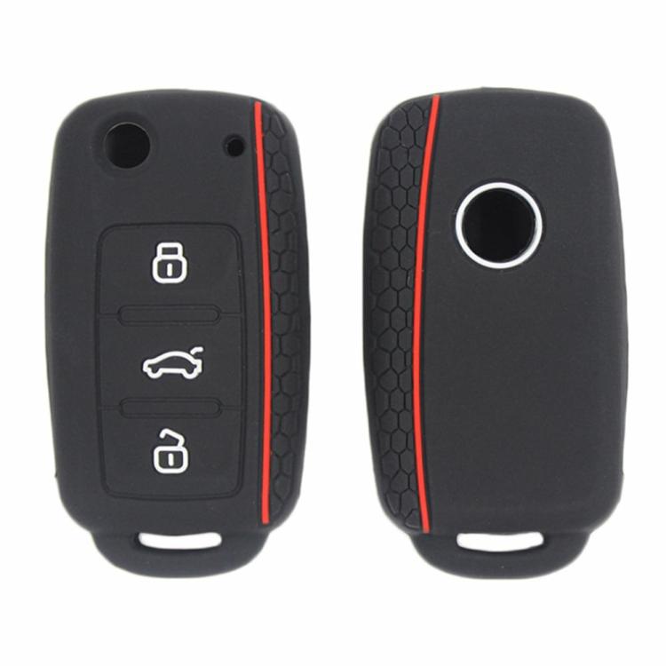 Car Supplies |   Silicone Car Key Case 3 Buttons Car Remote Key Fob for VW Sagitar Polo Bora Golf Car Supplies Car Supplies