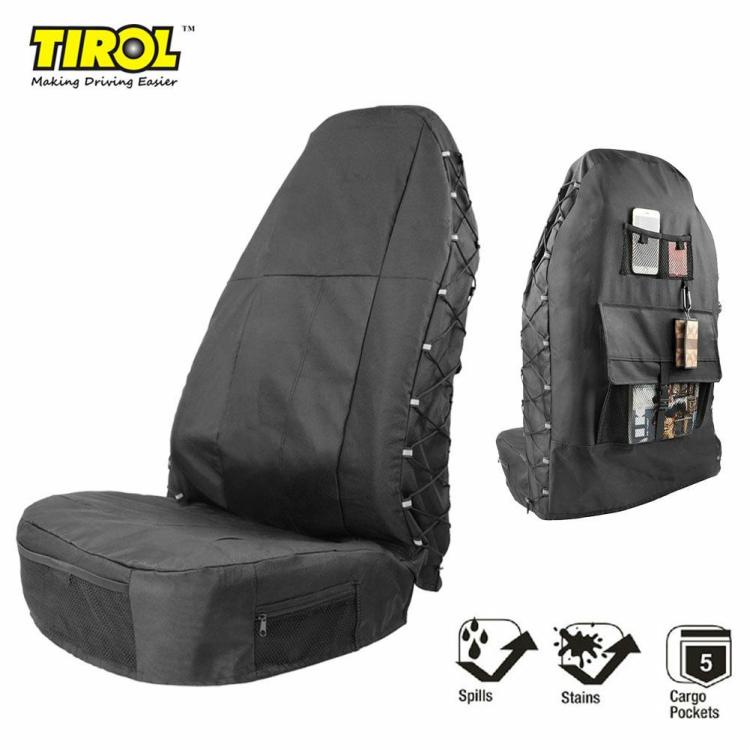 Car Supplies |   TIROL Car Front Seat Cover Auto Seat Protector with Seat Back Organizer Car Supplies Car Supplies