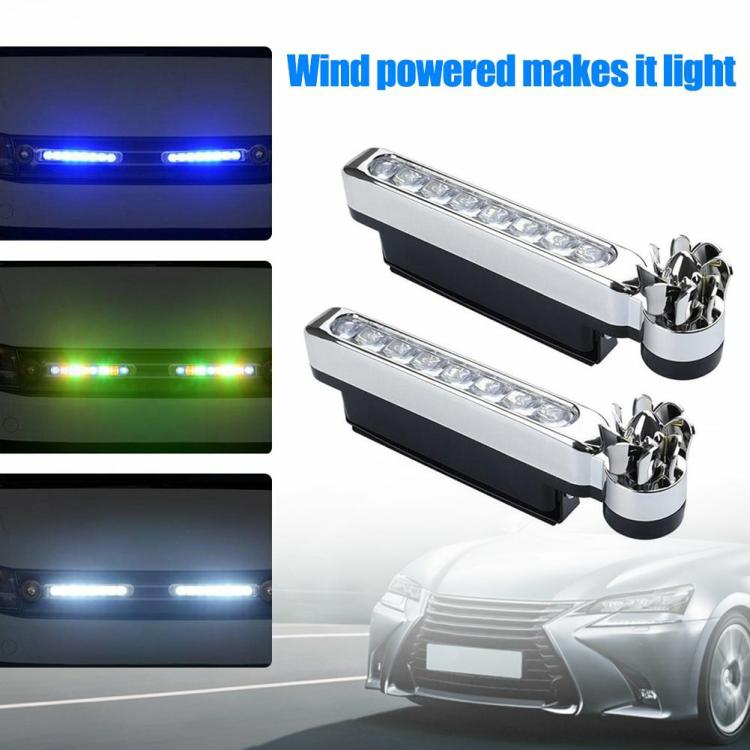 Decorative Lamp |   2x Wind Powered LED Car Daytime Running Light No Need External Power Supply Car Lights Decorative Lamp