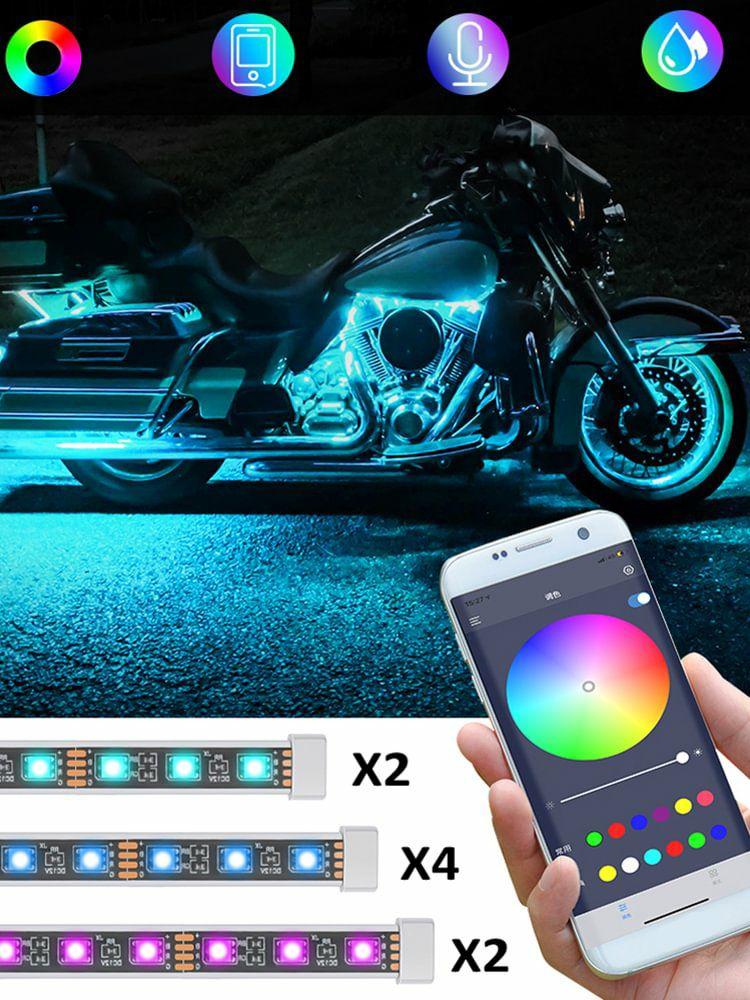 Decorative Lamp |   Car Music Rhythm Lamp APP Control Decorative Lamp Strip RGB LED Glow Light Strip Car Lights Decorative Lamp