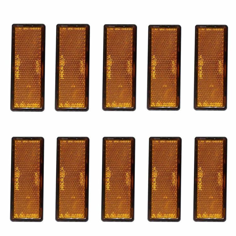 External Decoration |   10pcs/set Amber Orange Stick on Adhesive Reflectors IP67 for Trailer Truck Exterior Accessories External Decoration