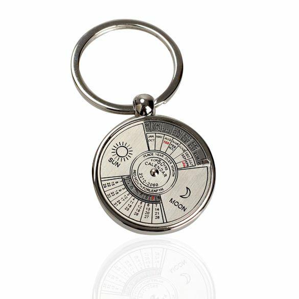 External Decoration |   Mini Perpetual Calendar Keychain Ring Unique Metal Keyring 50 Years Exterior Accessories External Decoration