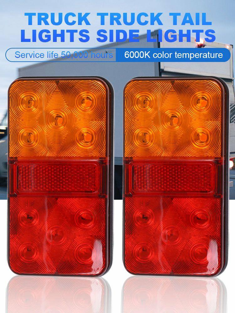 Head & Tail Light |   2Pcs 12V Indicator Stop Light 30W Truck Side Light 10LED for Trailer Caravan Van Car Lights Head & Tail Light