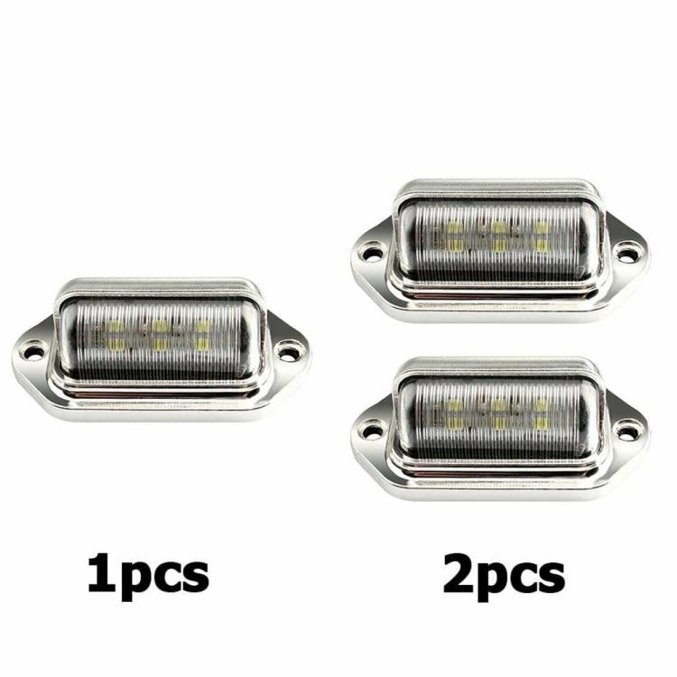 Head & Tail Light |   Car License Plate Lamp 12-24V Truck Trailer 6LED Tail Step Side Lamp Silver Car Lights Head & Tail Light