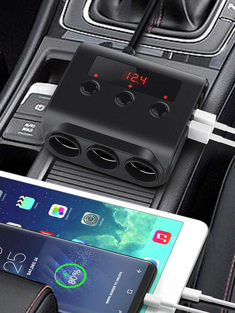 Interior Decoration |   12-24V Car Cigarette Lighter Socket 120W USB Power Adapter 4 USB for iPhone iPad Interior Accessories Interior Decoration