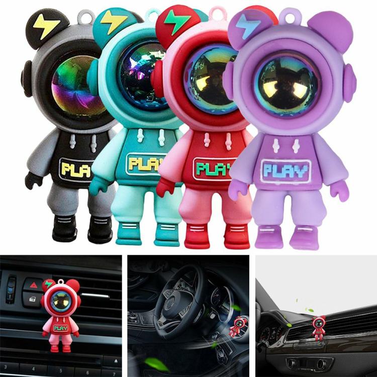 Interior Decoration |   Car Air Outlet Perfume Clip Cartoon Astronaut Air Outlet Cute Car Aroma Diffuser Interior Accessories Black/Green/Red/Purple