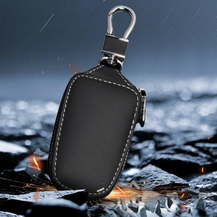 Interior Decoration |   Car Key Case Large Capacity Keyring Zipper Bag Car Key Chain Wallet Mini Key Bag Interior Accessories Black/Brown