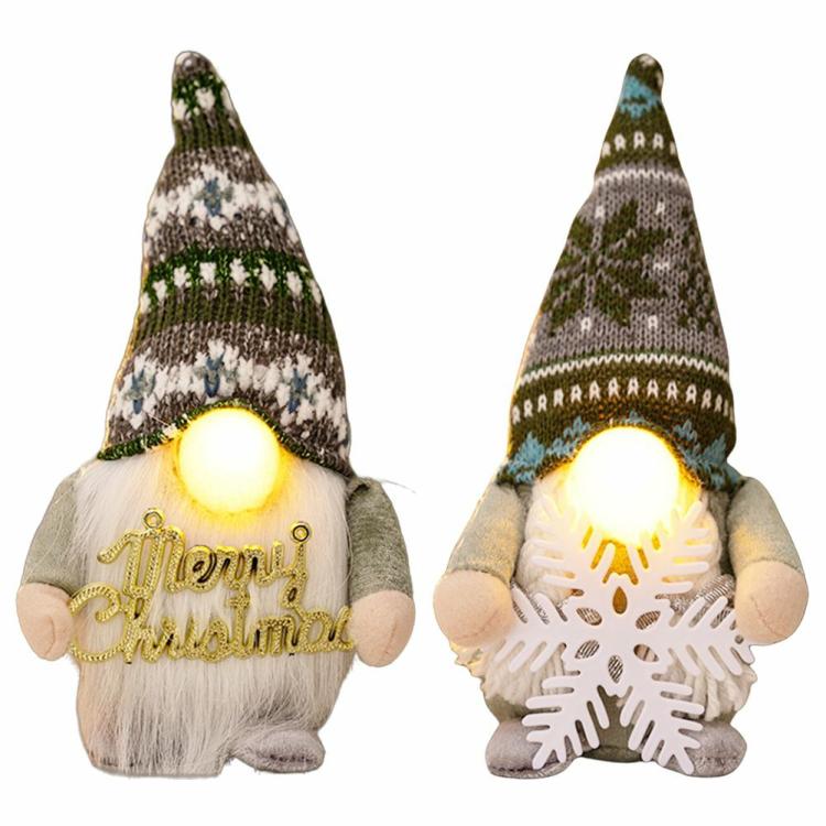 Interior Decoration |   Christmas Glow Rudolph Nose with Light Ornaments Faceless Gnome New Year Gifts Interior Accessories Interior Decoration