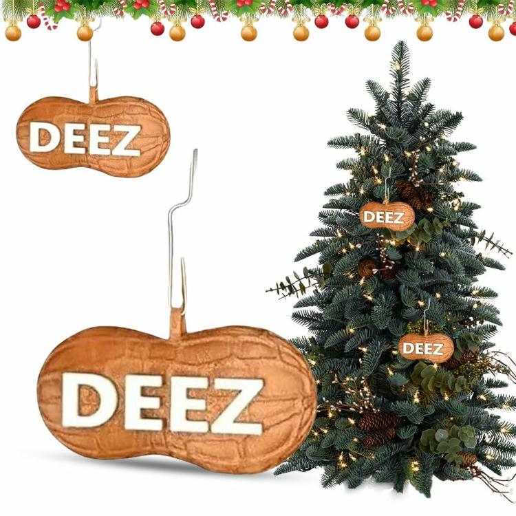 Interior Decoration |   Christmas Peanuts Ornament Funny Deez Nuts Xmas Pendant Resin for Party New Year Interior Accessories Interior Decoration