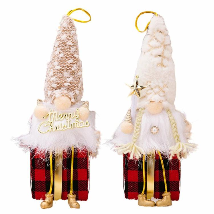 Interior Decoration |   Christmas Tree Hanging Gnome Plush Handmade Swedish Tomte Xmas Gnomes Plush Doll Interior Accessories Interior Decoration