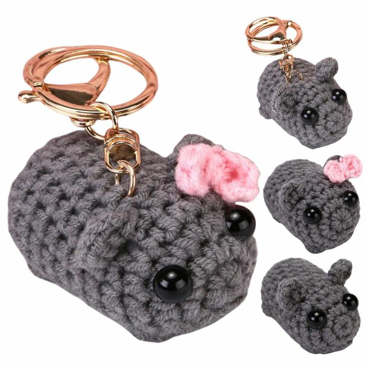 Interior Decoration |   Crochet Animal Keychain Handmade Sad Hamster Knitting Doll Funny Bag Accessories Interior Accessories Interior Decoration