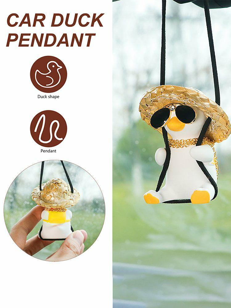 Interior Decoration |   Hanging Ornament – Swinging Duck Car Rear View Mirror Charms Interior Decor Interior Accessories Interior Decoration