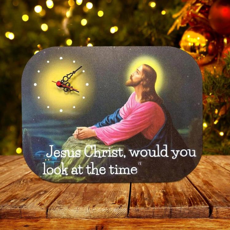 Interior Decoration |   Jesus Wall Clock Wooden Religious Wall Decoration Novelty for Bedroom Home Decor Interior Accessories Interior Decoration