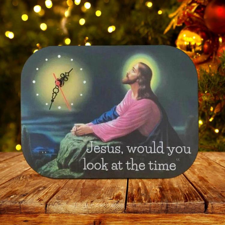 Interior Decoration |   Jesus Wall Clock Wooden Religious Wall Decoration Novelty for Bedroom Home Decor Interior Accessories Interior Decoration