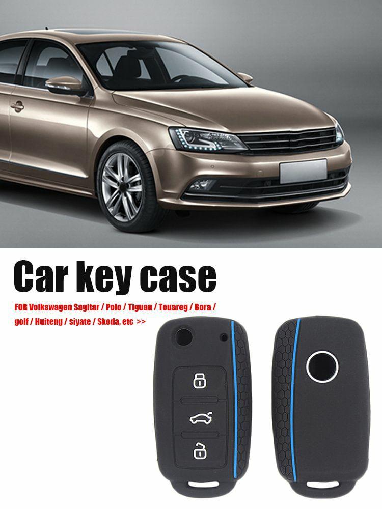 Interior Decoration |   Silicone Car Key Case 3 Buttons Car Remote Key Fob for VW Sagitar Polo Bora Golf Interior Accessories Interior Decoration