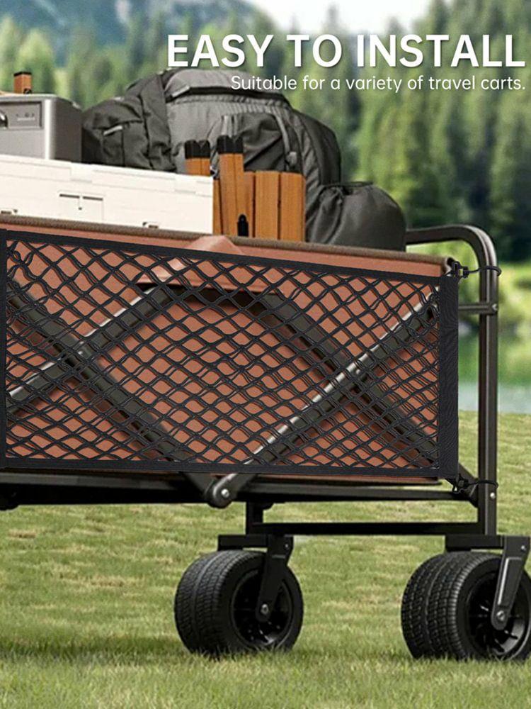 Internal Storage |   Camping Cart Cargo Net Elastic Foldable Dual Layer for Garden Cart Folding Wagon Interior Accessories Internal Storage