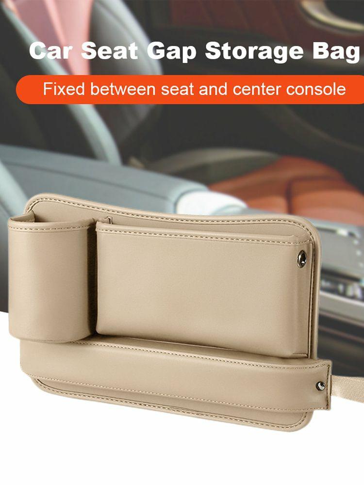 Internal Storage |   Car Seat Crevice Organizer Nappa Leather Car Seat Gap Filler Auto Interior Parts Interior Accessories Black/Beige