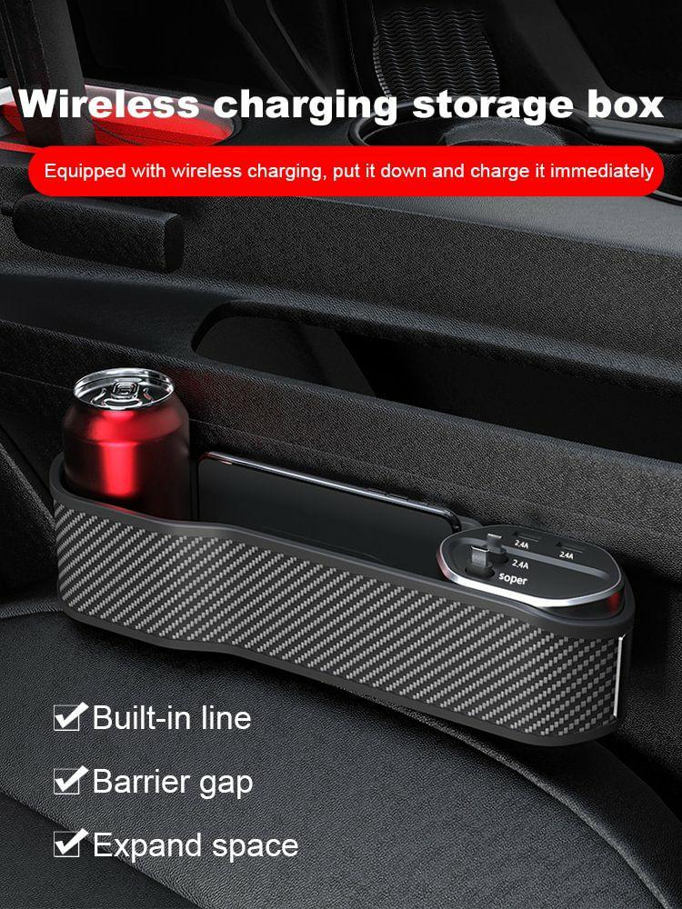 Internal Storage |   Car Seat Gap Holder DC 12-24V Seat Gap Filler Organizer Seat Crevice Storage Box Interior Accessories Internal Storage