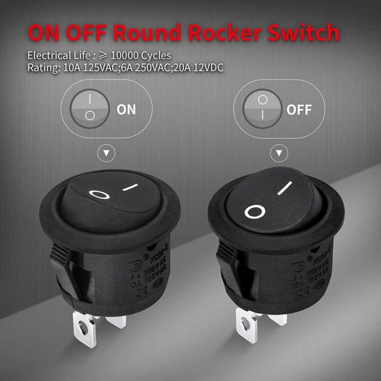 Modification & Refitting |   5pcs Round Rocker Switch ON Off DC12V-24V Toggle Switch for Car Automotive Interior Accessories Modification & Refitting