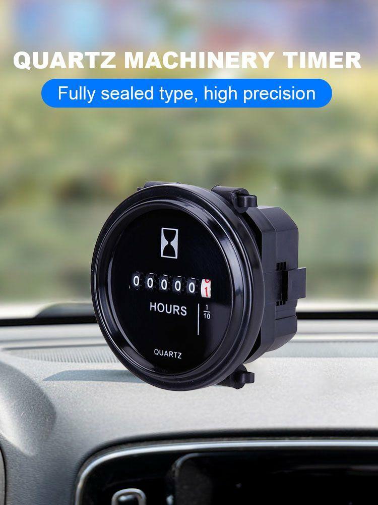 Modification & Refitting |   Car Hour Gauge Round Engine Hour Meter Machinery Timer for Car Trucks Mechanical Interior Accessories Modification & Refitting