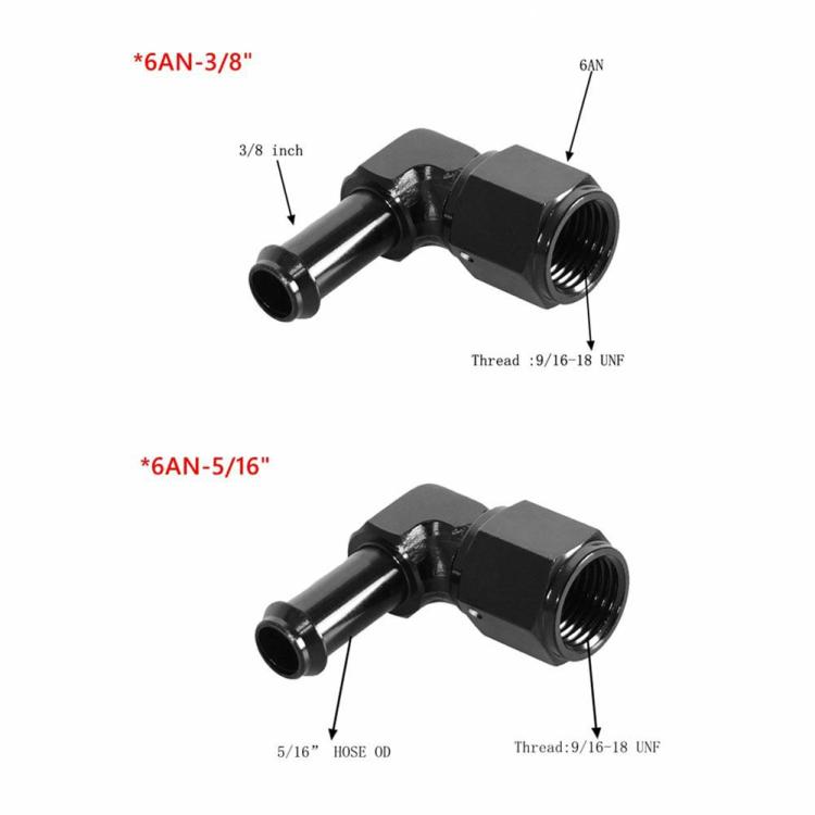 Modification & Refitting |   Oil Fuel Hose End Fitting AN6 Female to 3/8 5/16 for Car Fuel System Accessories Interior Accessories Modification & Refitting