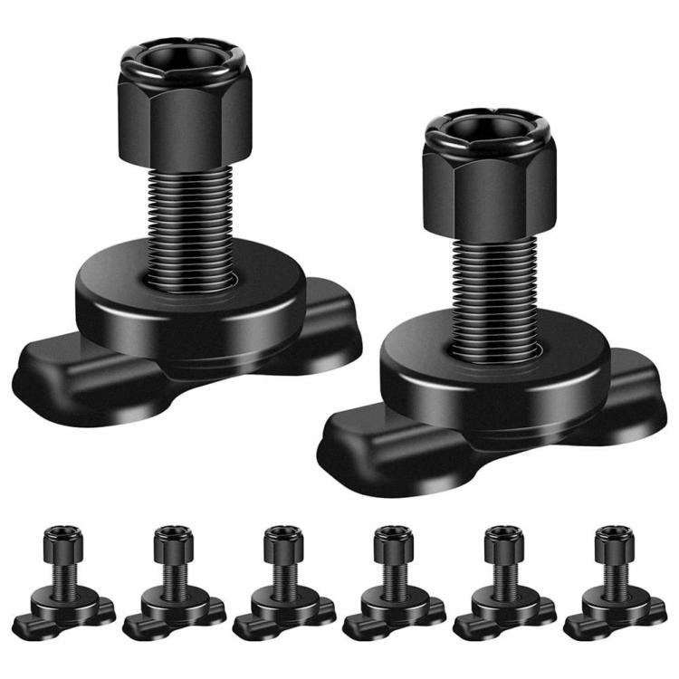 Modified & Maintenance |   8Pcs L-Track Double Lug Steel Threaded Rail Stud Nut for Truck Bed Pickup RV ATV Exterior Accessories Modified & Maintenance