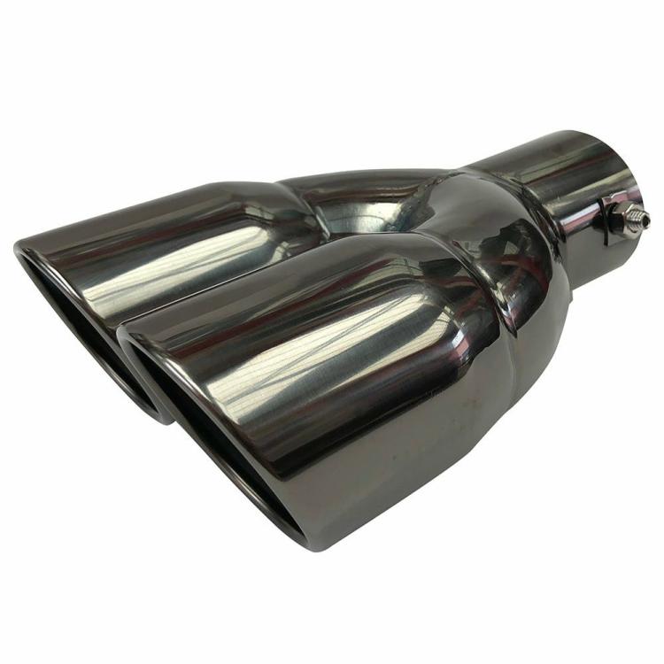 Modified & Maintenance |   Car Dual Exhaust Muffler Tip Bolt-on Rolled Edge Slant Cut Black Titanium Exterior Accessories Modified & Maintenance