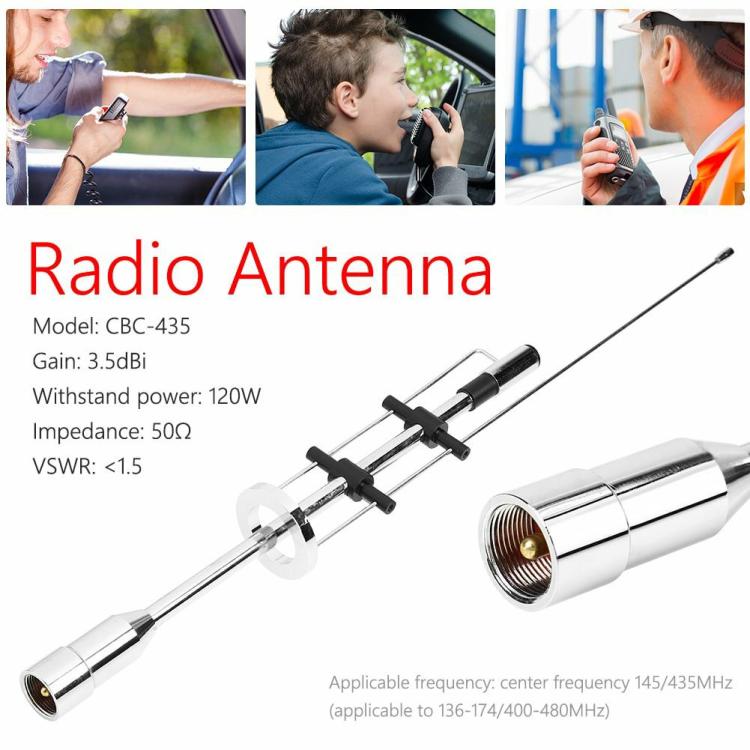 Modified & Maintenance |   CBC-435 UHF VHF Dual Band Antenna 145MHz 435MHz for Mobile Radio PL-259 Exterior Accessories Modified & Maintenance