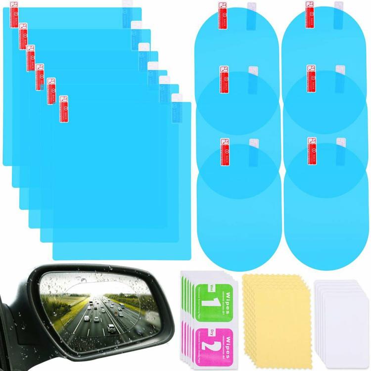 Other Accessories |   12pcs Anti-glare Car Stickers Waterproof Rearview Mirror Film for Driving Exterior Accessories Other Accessories