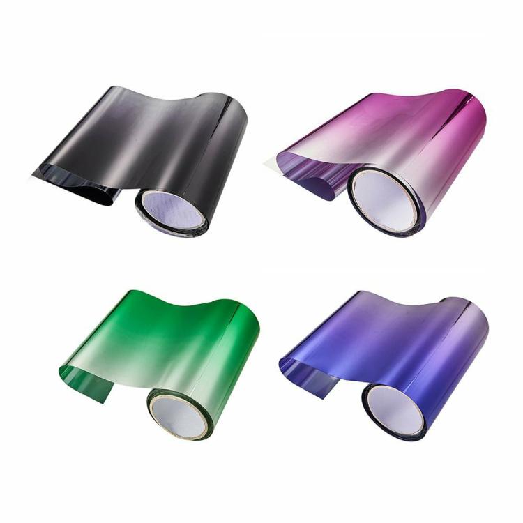 Other Accessories |   135x20cm Window Tint Film Gradient Colorful Car Front Windshield UV Shade Banner Exterior Accessories Black/Purple/Green