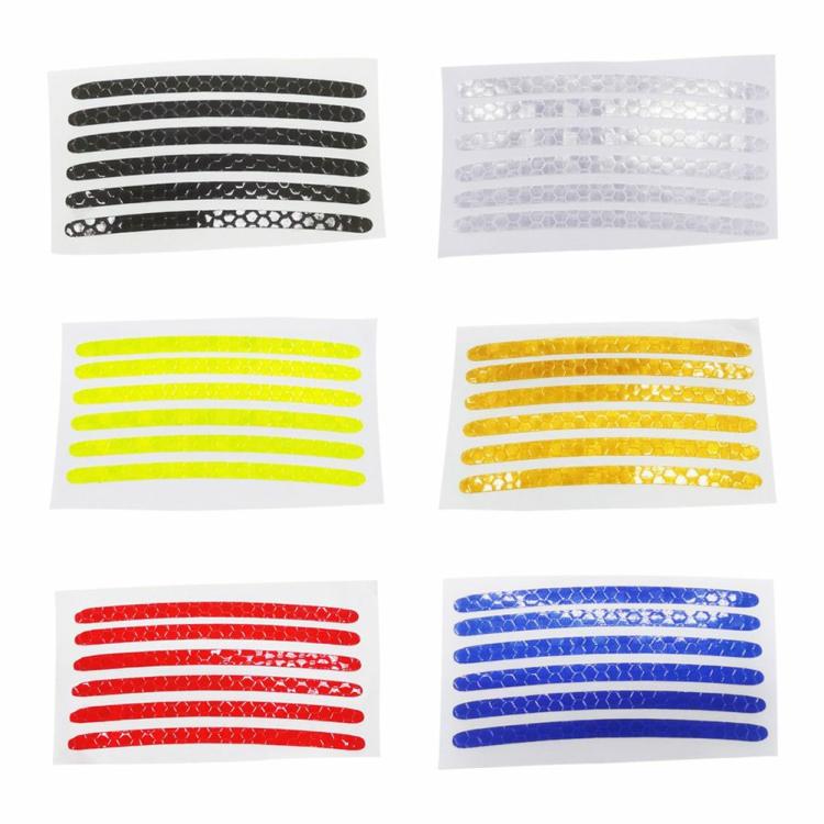 Other Accessories |   24Pcs Car Bike Motorcycle Wheel Hub Stickers Luminous Tire Rim Reflective Strips Exterior Accessories Gold/Blue