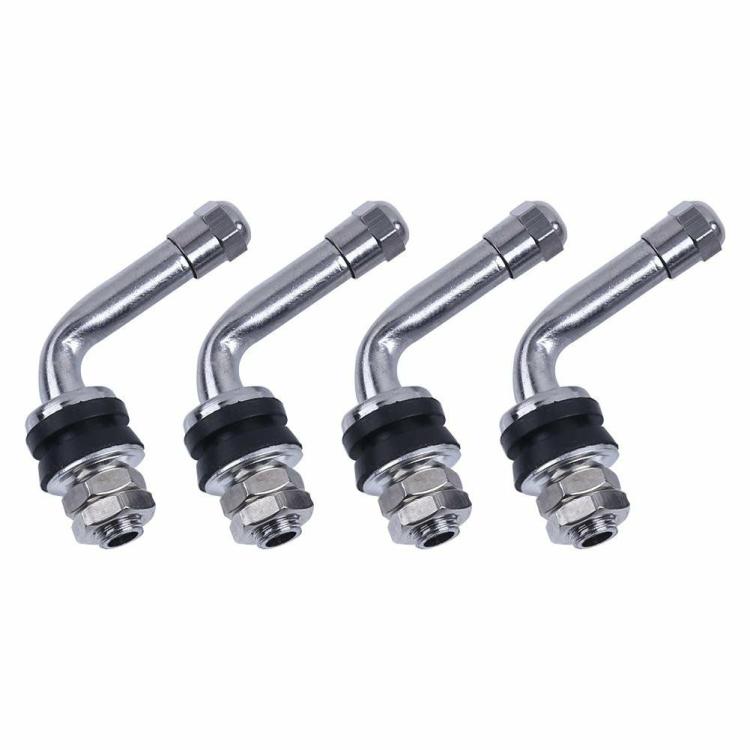 Other Accessories |   4pcs 90 Degrees Angle Bolt In Tubeless Chrome Plated Metal Tire Valve Stems Exterior Accessories Other Accessories