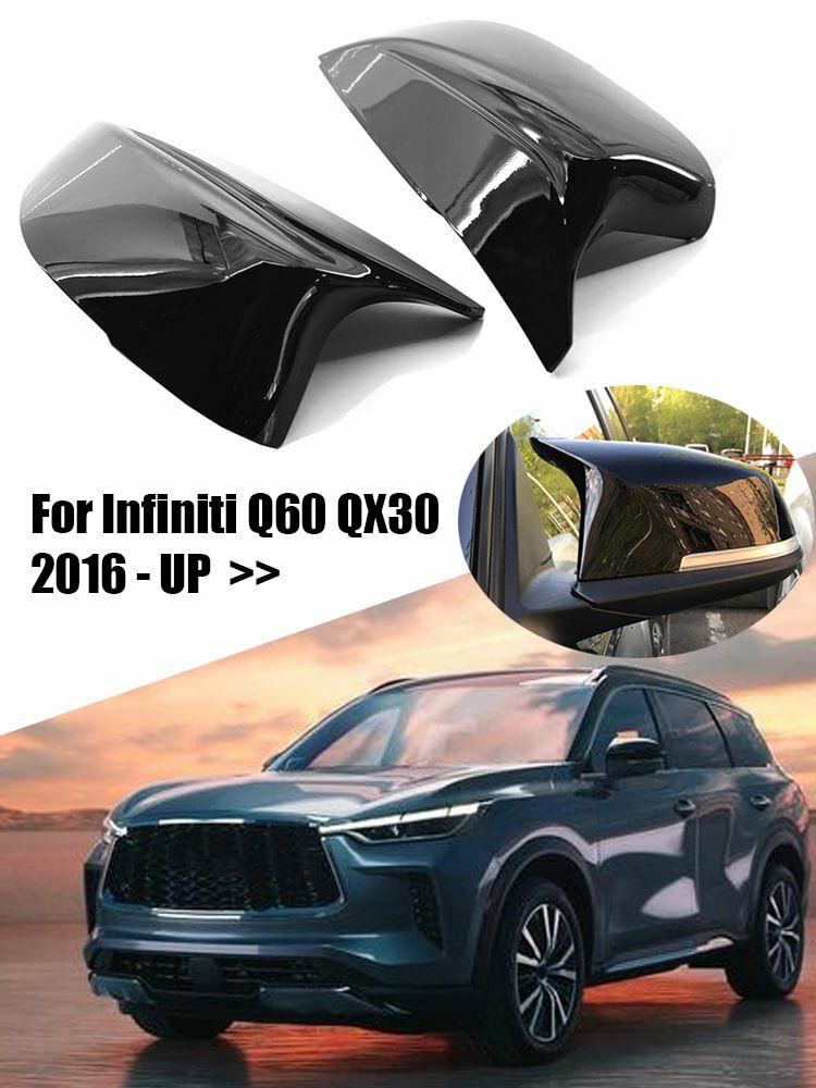 Other Accessories |   Auto Side Mirror Cover Durable Rear Mirror Housing for Infiniti Q50 Q60 Q70 QX30 Exterior Accessories Gloss Black