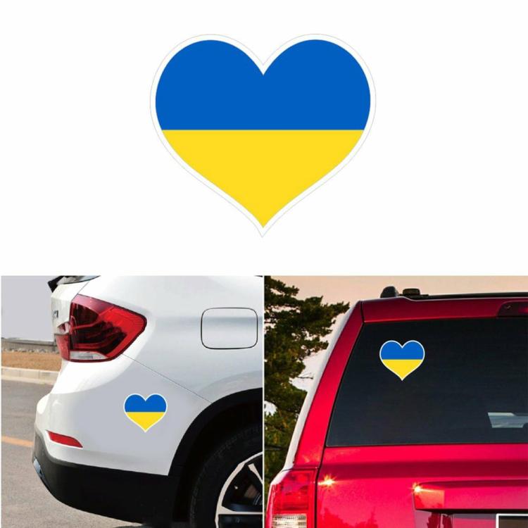 Other Accessories |   Heart Shape Ukrainian Flag Car Stickers Funny Ukraine Auto Window Decal Exterior Accessories Other Accessories