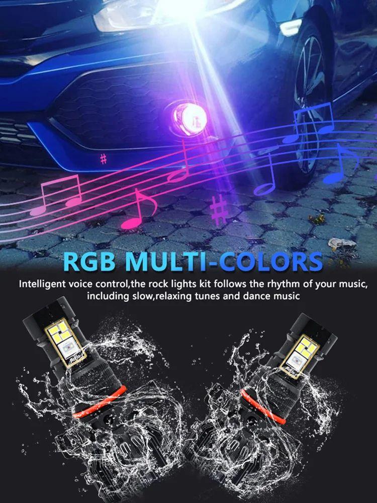 Other Lights Accessories |   15000LM Auto Headlight RGB Colorful Fog Lamp APP Control IP68 Waterproof for Car Car Lights Other Lights Accessories