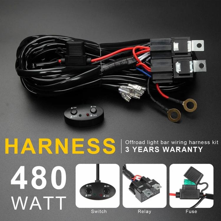 Other Lights Accessories |   3 Meters 12V Wiring Harness for LED Spotlight Wire Cable Switch Relay Kit Car Lights Other Lights Accessories