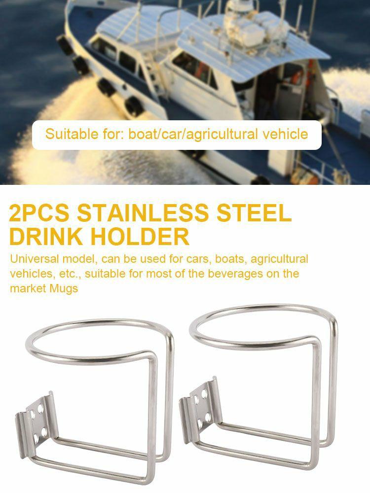 Others Accessories |   2Pcs Car Yacht Ring Cup Holder Stainless Steel Beverage Mount for Car Boat Truck Interior Accessories Black