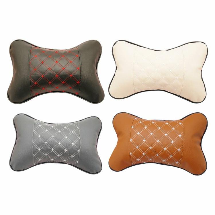 Others Accessories |   Auto Car Neck Rest PU Leather Soft Headrest Cushion Pillow Auto Seat Accessories Interior Accessories Black/Beige