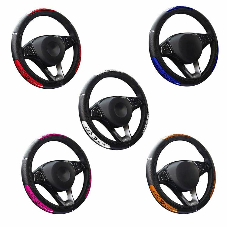 Others Accessories |   Leather Car Steering Wheel Cover Reflective Non-slip Auto Interior Accessories Interior Accessories Blue/Pink/Red/Orange