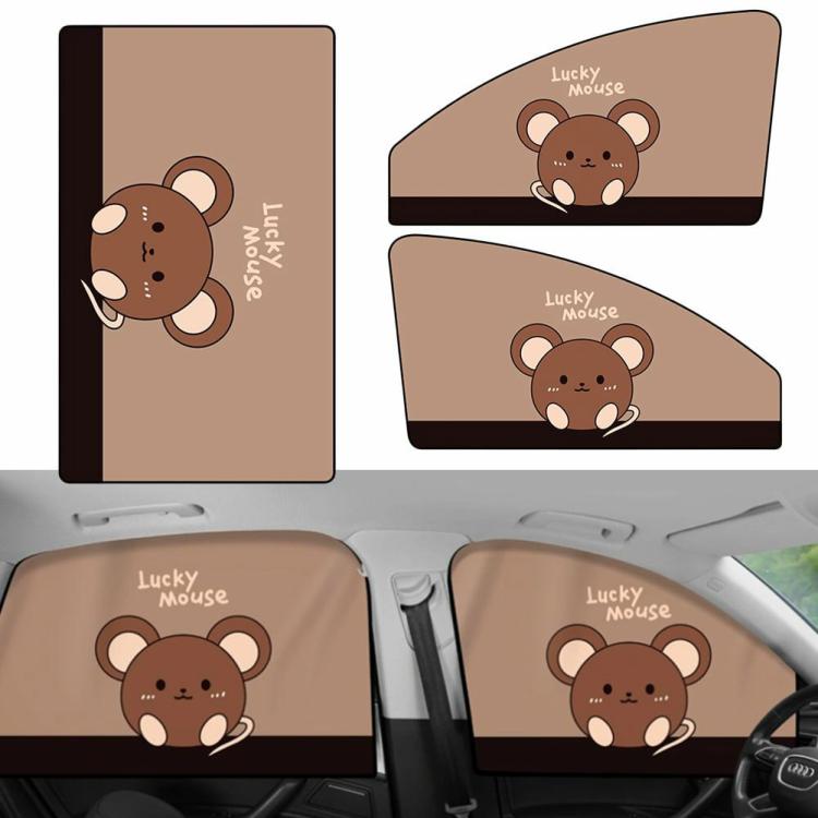 Others Accessories |   Magnetic Auto Sunscreen Curtain Cute Mouse Cartoon Side Window Sunshade Foldable Interior Accessories Others Accessories