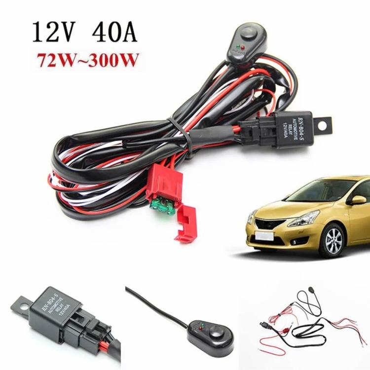 Work & Reading Light |   Wiring Harness Kit with Fuse Relay Switch for 2 LED Light Bar Fog Light Car Lights Work & Reading Light