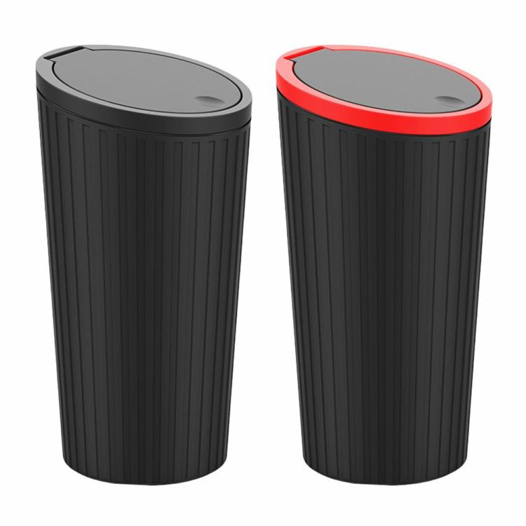 Internal Storage |   Car Interior Rubbish Container Leakproof Portable Car Waste Container Press Type Interior Accessories Black/Red