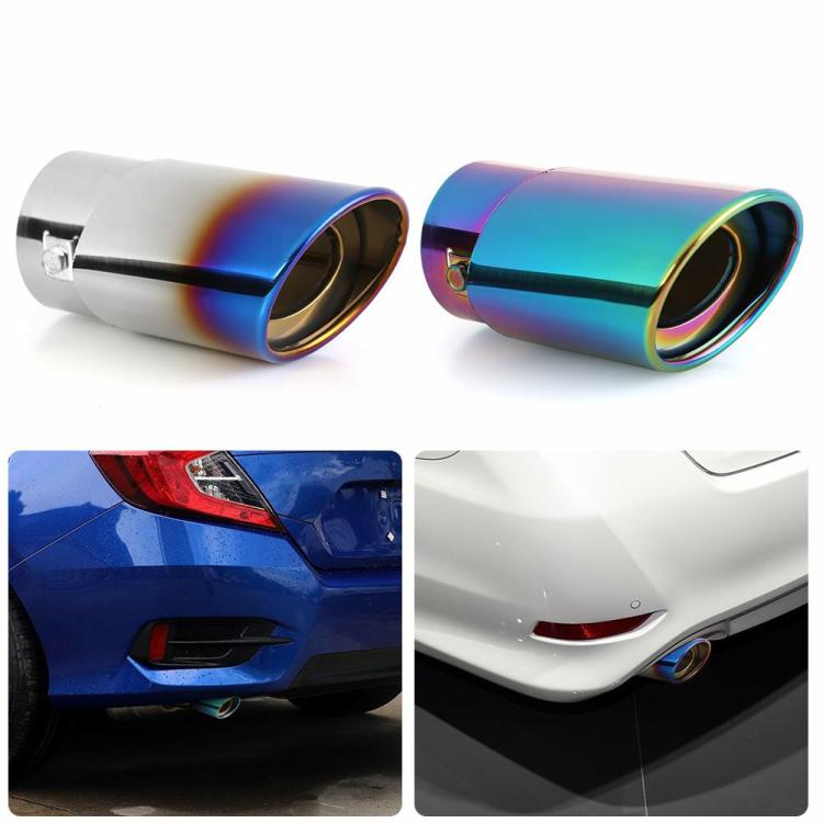 Other Accessories |   Burnt Color Straight Stainless Steel Car Auto Exhaust Tip Muffler Silencer Exterior Accessories Blue/Multicolored