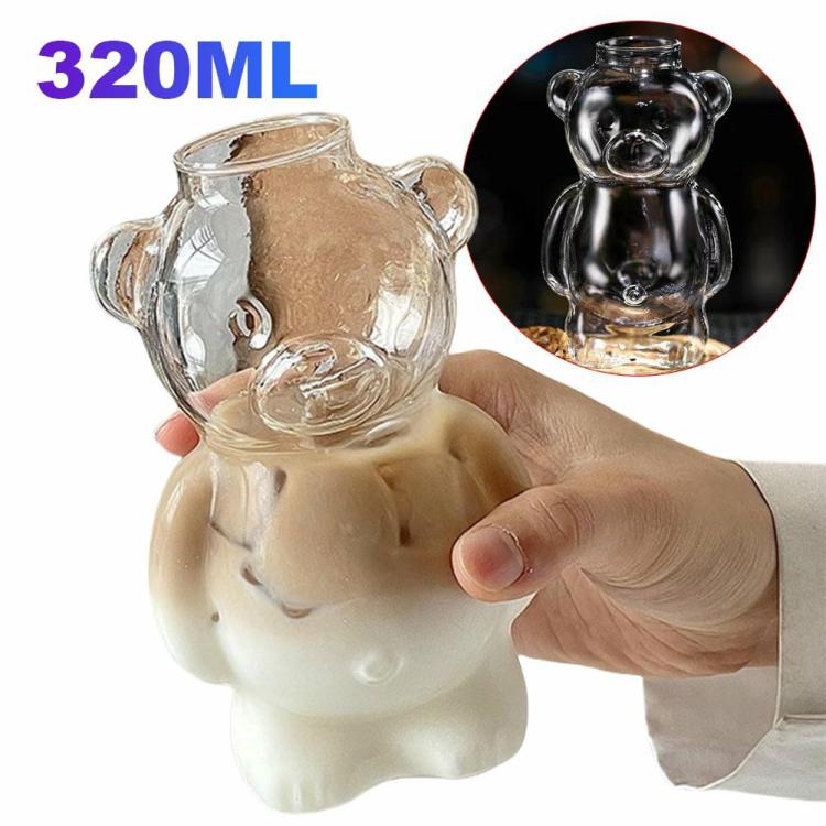 Interior Decoration |   Cute Bear Glass Cup Cartoon Bear Shaped Coffee Mug Beverage Glasses for Gifts Interior Accessories Interior Decoration