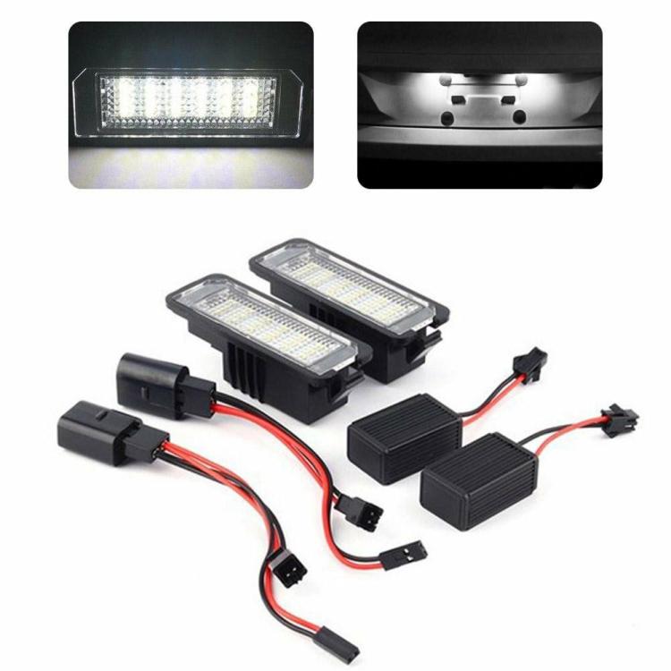 Head & Tail Light |   2pcs 12V LED Number License Plate Light Lamps for GOLF 4 5 6 7 Polo 6R Car Lights Head & Tail Light